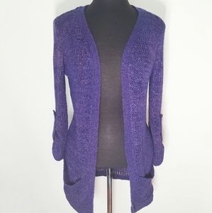 APT 9 PURPLE KNIT CARDIGAN SIZE SMALL